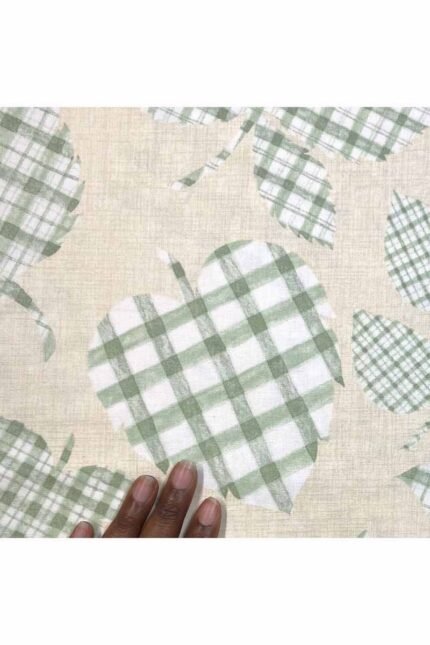 Fabric Ref 719 - Check Leaf Cotton