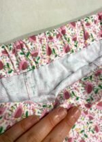 Pink + white ditsy floral cotton wide leg trousers - ref 166 - Resale item - Approx UK 22-24