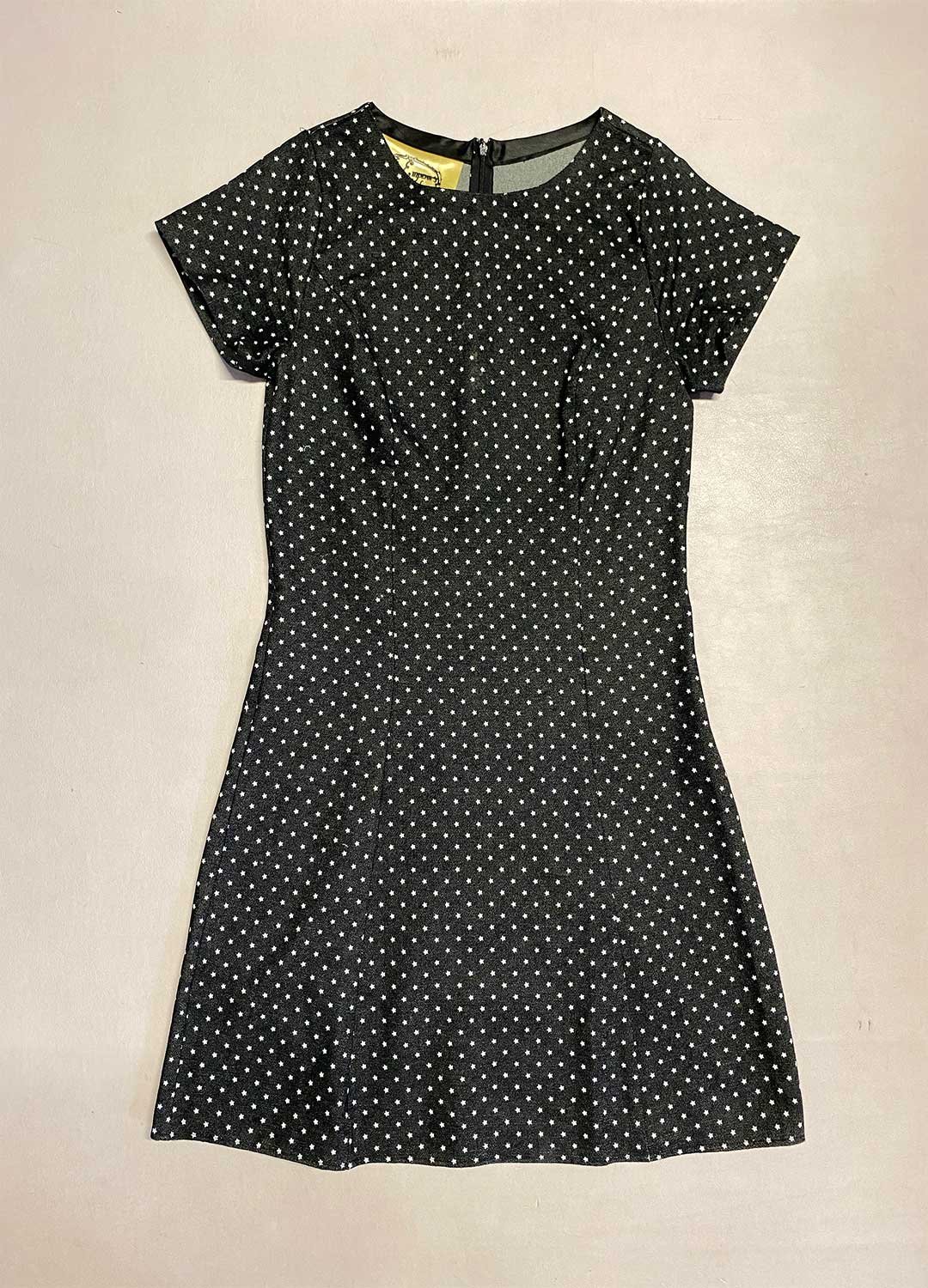 Black starry dress - ref 196 - Resale item - UK 10-12
