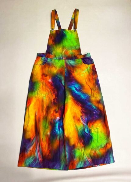 Multicolour Wide Leg Dungarees - ref 199 - Resale item - Approx UK 22-24