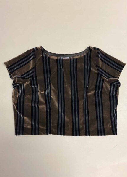 Brown Striped Crop Top - ref 109 - Resale item - Approx UK 18-20