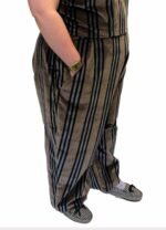 Brown Striped Trousers - ref 109 - Resale item - Approx 18-20