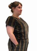 Brown Striped Crop Top - ref 109 - Resale item - Approx UK 18-20
