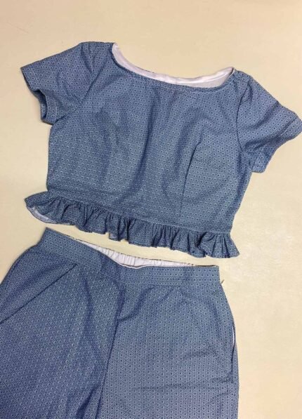 Geometric Blue Shorts Two Piece - ref 112 - Resale item - Approx UK 14-16