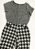 Monochrome houndstooth wool-mix classic jumpsuit - ref 162 - Resale item - Approx UK 18-20