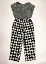 Monochrome houndstooth wool-mix classic jumpsuit - ref 162 - Resale item - Approx UK 18-20
