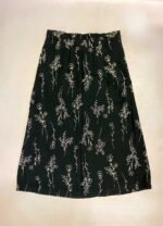 Black floral viscose A-line skirt- ref 171 - Resale item - Approx UK 14-16