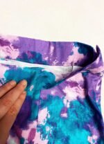 Teal + purple tie dye cotton pencil skirt- ref 173 - Resale item - Approx UK 10-12