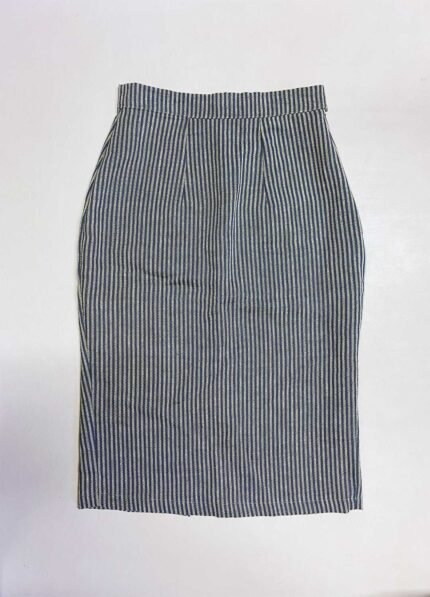 Blue stripey pencil skirt- ref 188 - Resale item - Approx UK 10-12