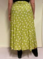 Green floral + dotty viscose A-line skirt- ref 172 - Resale item - Approx UK 14-16