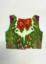 Big bloom vintage cotton crop top - ref 174 - Resale item - Approx UK 10-12