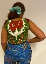 Big bloom vintage cotton crop top - ref 174 - Resale item - Approx UK 10-12