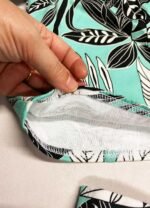 Mint leafy print Crop Top - ref 178 - Resale item - Approx UK 12-14