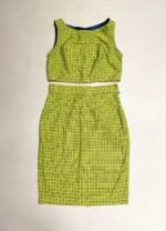 Lime green cotton pencil skirt two piece - Ref 169 - Resale item - UK 12-14