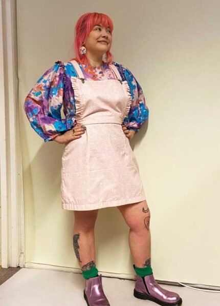 Pink terrazzo cotton dungaree-mini - ref 192 - Resale item - Approx UK 12-14