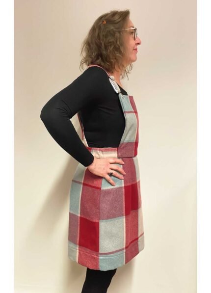 Windowpane check wool pinafore - ref 194 - Resale item - Approx UK 12-14