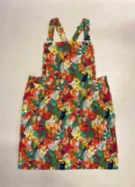 Bird print multicolour cotton dungaree-mini - ref 190 - Resale item - Approx UK 18-20