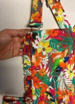 Bird print multicolour cotton dungaree-mini - ref 190 - Resale item - Approx UK 18-20