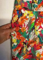 Bird print multicolour cotton dungaree-mini - ref 190 - Resale item - Approx UK 18-20