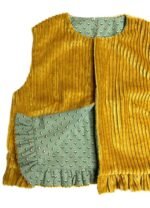 Yellow Corduroy Cropped Jacket - ref 217 - Resale item - Approx UK 12-14