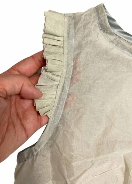 Stone organdy cotton crop top - ref 212 - Resale item - Approx UK 12-14