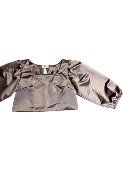 Taupe textured satin crop top - ref 219 - Resale item - Approx UK 12-14