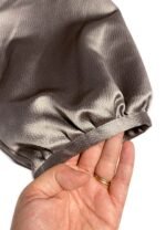 Taupe textured satin crop top - ref 219 - Resale item - Approx UK 12-14