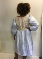 Gold + Blue silk / satin Tea Dress - ref 149 - Resale item - Approx UK 12-14