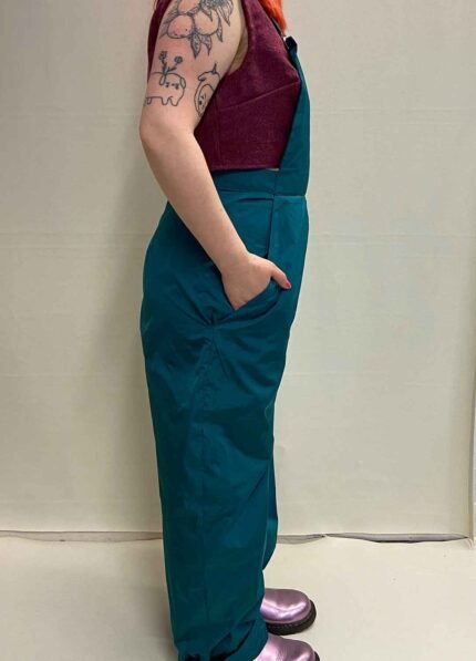 Teal Taffeta Dungarees - ref 36 - Resale item - Approx 12-14