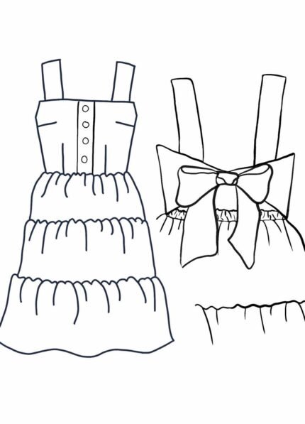 Design your own: Tiered Button-up Back-Bow Strap Dress