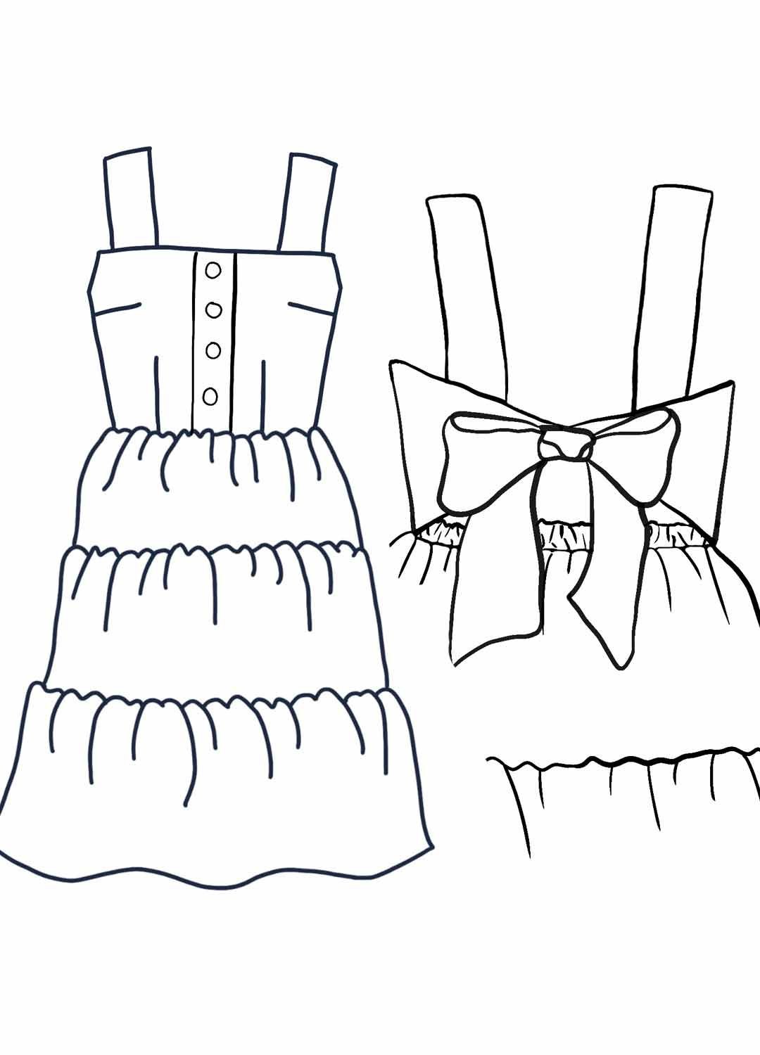 Design your own: Tiered Button-up Back-Bow Strap Dress