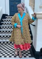 Bright blue reversible trapeze coat - ref 189 - Resale item - Approx UK 14-16