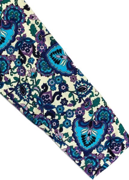 Blue floral cotton crop top - ref 232 - Resale item - Approx UK 10-12