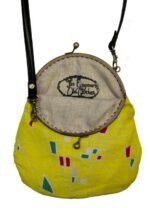 Yellow Abstract Cotton Handbag