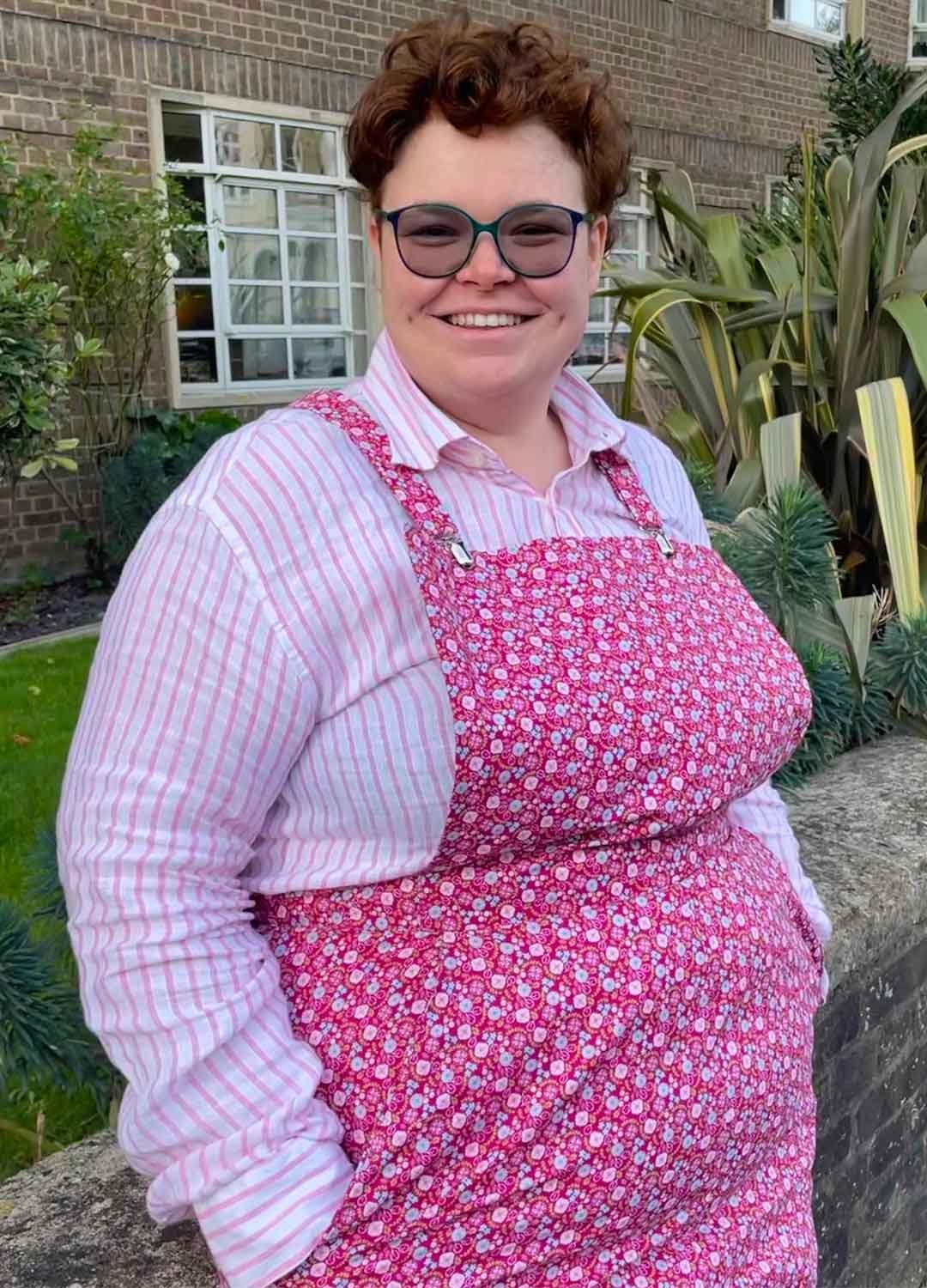 Pink ditsy floral wide leg Dungarees - ref 155 - Resale item - Approx 22-24