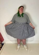 Gingham Gathered Skirt - ref 147 - Resale item - Approx UK 30-32