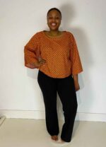 Orange Floral Tee - ref 145 - Resale item - Approx UK 14-16