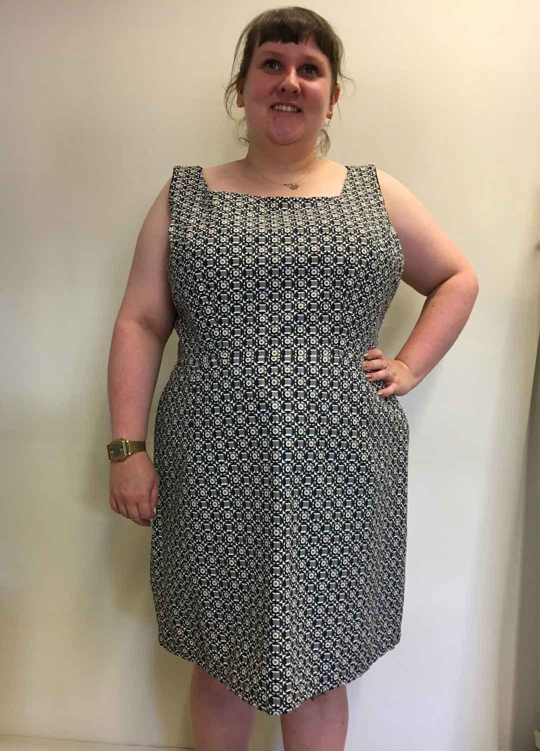 Greyscale geometric cotton-mix mini dress - ref 142 - Resale item - UK 18-20 1 Greyscale geometric cotton-mix mini dress - ref 142 - Resale item - UK 18-20