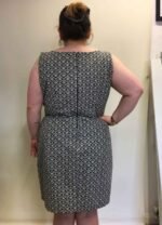 Greyscale geometric cotton-mix mini dress - ref 142 - Resale item - UK 18-20