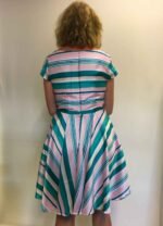 Stripey Satin Skater Dress - ref 148 - Resale item - Approx 12-14