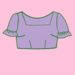 Make your own kit: Crop-top with square neckline + short sleeves with sleeve frills (Kit ref: I5)