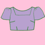 Make your own kit: Crop-top with square neckline + short gathered sleeves (Kit ref: I6)