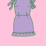 Make your own kit: Mini dress with classic or round neckline with shoulder ties + skirt hem frill (Kit ref: I28)