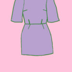 Make your own kit: Mini dress with classic or round neckline with 3/4 gathered sleeves (Kit ref: I29)