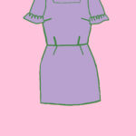 Make your own kit: Mini dress with square neckline with short sleeves + sleeve hem frills (Kit ref: I30)