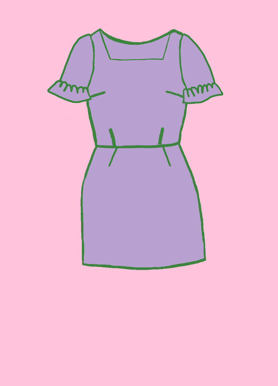 Make your own kit: Mini dress with square neckline with short sleeves + sleeve hem frills (Kit ref: I30) Make your own kit: Mini dress with square neckline with short sleeves + sleeve hem frills (Kit ref: I30) - Image 1