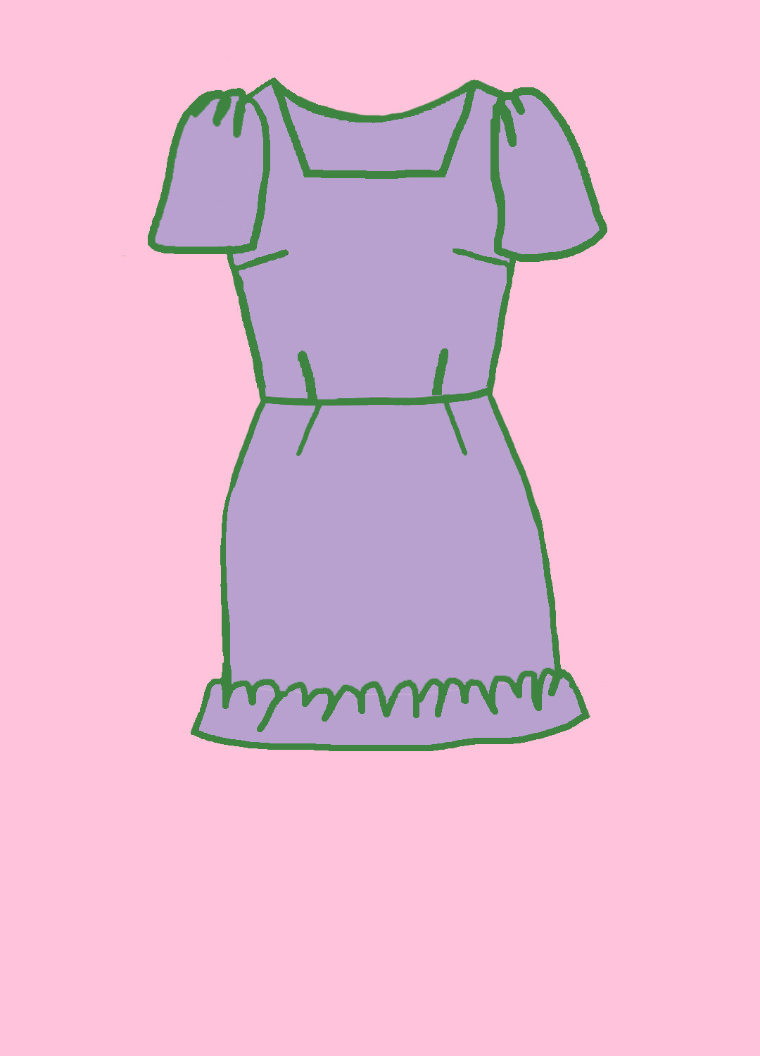 Make your own kit: Mini dress with square neckline with short gathered sleeves + skirt hem frill (Kit ref: I31) Make your own kit: Mini dress with square neckline with short gathered sleeves + skirt hem frill (Kit ref: I31) - Image 1