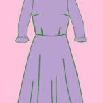 Make your own kit: Skater dress with classic or round neckline with 3/4 sleeves + sleeve hem frills (Kit ref: I19)
