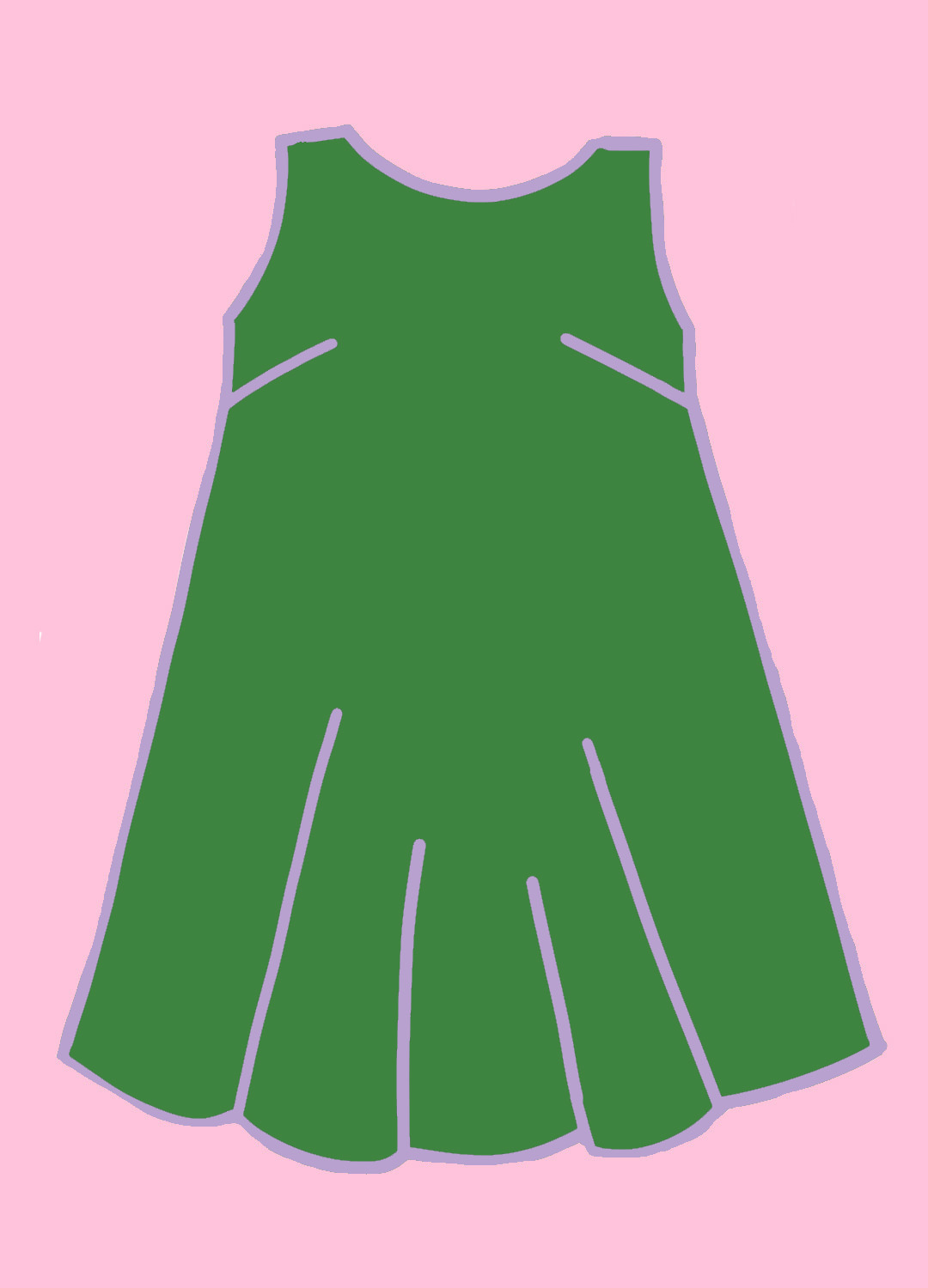 Make your own kit: Trapeze dress with classic or round neckline with no sleeves (Kit ref: B3) Make your own kit: Trapeze dress with classic or round neckline with no sleeves (Kit ref: B3) - Image 1