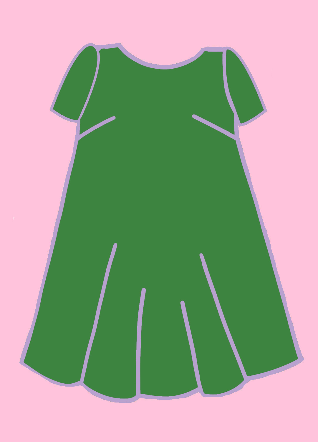 Make your own kit: Trapeze Dress with classic or round neckline with short sleeves (Kit ref: B4) Make your own kit: Trapeze Dress with classic or round neckline with short sleeves (Kit ref: B4) - Image 1